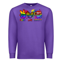 Purple Peace love equality Premium Sweatshirt - FaDigitalArtStudio