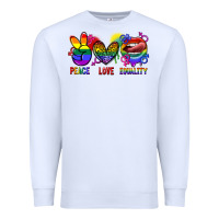 White Peace love equality Premium Sweatshirt - FaDigitalArtStudio