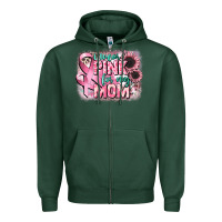 Sports Green i wear pink for my mom Zipper Hoodie - CowGirlArtShop
