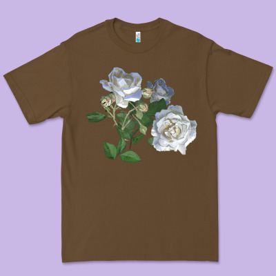 White Dawn Rose Premium Tee Designed By Lillyallendesigns