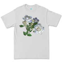 Dove Grey white dawn rose Premium Tee - LillyAllenDesigns