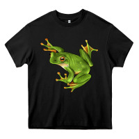 Black White Lipped Tree Frog Illustrations Heavy Core Tee - LillyAllenDesigns