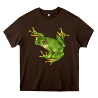 Chocolate Brown White Lipped Tree Frog Illustrations Heavy Core Tee - LillyAllenDesigns
