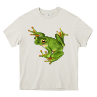 Cream White Lipped Tree Frog Illustrations Heavy Core Tee - LillyAllenDesigns