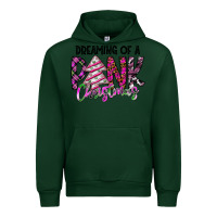 Forest Green Dreaming Of A Pink Christmas Urban Hoodie - CowhideDigitalArt