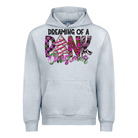 Heather Grey Dreaming Of A Pink Christmas Urban Hoodie - CowhideDigitalArt