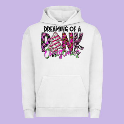 Dreaming Of A Pink Christmas Urban Hoodie Designed By Cowhidedigitalart