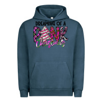Pigment Midnight Navy Dreaming Of A Pink Christmas Urban Hoodie - CowhideDigitalArt