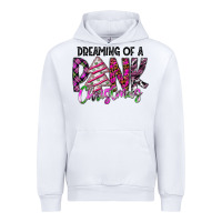 White Dreaming Of A Pink Christmas Urban Hoodie - CowhideDigitalArt