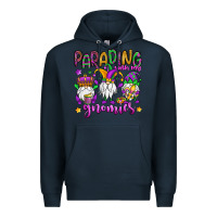 Navy parading with my gnomies Premium Hoodie - OliviaCreatesArt