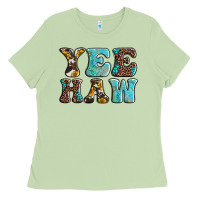 Matcha western sunflowers turquoise leopard yee haw Ladies Tee - BarkalooDesign