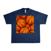 Navy basketball seamless pattern Urban Heavy Tee - BundleAndBundleShop