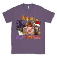 Lavender Happy Hallothanksmas Farm Animal Classic Tee - BundleAndBundleShop