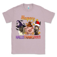 Lilac Happy Hallothanksmas Farm Animal Classic Tee - BundleAndBundleShop