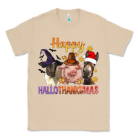Mushroom Happy Hallothanksmas Farm Animal Classic Tee - BundleAndBundleShop