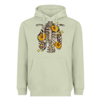 Matcha Mardi Gras chest sunflowers skeleton Heavyweight Hoodie - FaDigitalArtStudio