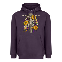 Plum Mardi Gras chest sunflowers skeleton Heavyweight Hoodie - FaDigitalArtStudio