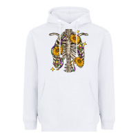 White Mardi Gras chest sunflowers skeleton Heavyweight Hoodie - FaDigitalArtStudio
