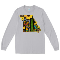 Moon Dust Western Missouri Map Sunflower And Cactus Pattern Long Sleeve Tee - Bettercallsaul
