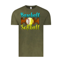 Vintage Olive Baseball Mom Softball Vintage Tee - BundleAndBundleShop