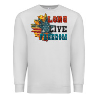 Dove Grey Long live freedom Premium Sweatshirt - FaDigitalArtStudio