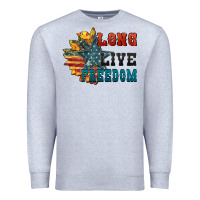 Heather Grey Long live freedom Premium Sweatshirt - FaDigitalArtStudio