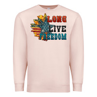 Pale Pink Long live freedom Premium Sweatshirt - FaDigitalArtStudio