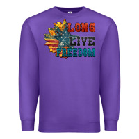 Purple Long live freedom Premium Sweatshirt - FaDigitalArtStudio