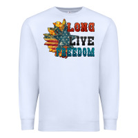 White Long live freedom Premium Sweatshirt - FaDigitalArtStudio