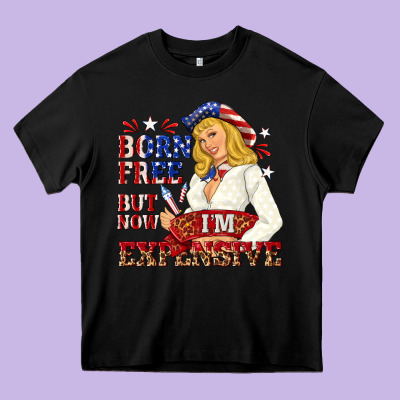 Born Free But Now Im Expensive Heavy Core Tee Designed By Nancycooperartshop