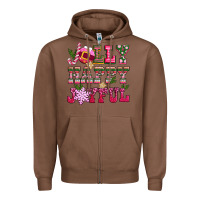 Chestnut jolly happy joyful pink christmas Zipper Hoodie - CowGirlArtShop