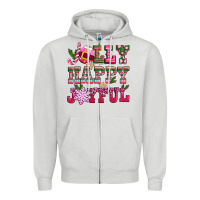 Dove Grey jolly happy joyful pink christmas Zipper Hoodie - CowGirlArtShop