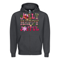 Smoke jolly happy joyful pink christmas Zipper Hoodie - CowGirlArtShop