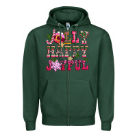 Sports Green jolly happy joyful pink christmas Zipper Hoodie - CowGirlArtShop
