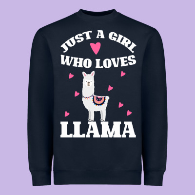 Llama Just A Girl Who Loves Llamas Heavyweight Sweatshirt Designed By Bettercallsaul