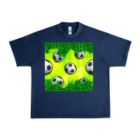 Navy soccer balls with field  and tactics seamless pattern Urban Heavy Tee - BundleAndBundleShop