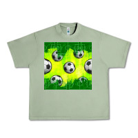 Oil Green soccer balls with field  and tactics seamless pattern Urban Heavy Tee - BundleAndBundleShop