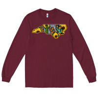 Burgundy Western North Carolina Map Sunflower Long Sleeve Tee - Bettercallsaul