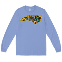Colony Blue Western North Carolina Map Sunflower Long Sleeve Tee - Bettercallsaul