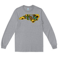 Heather Grey Western North Carolina Map Sunflower Long Sleeve Tee - Bettercallsaul