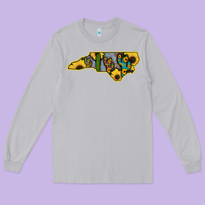 Western North Carolina Map Sunflower Long Sleeve Tee Designed By Bettercallsaul