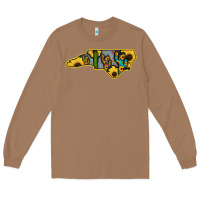 Toasted Coconut Western North Carolina Map Sunflower Long Sleeve Tee - Bettercallsaul