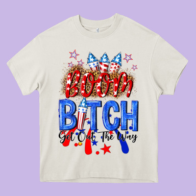 Boom Bitch Get Out The Way Heavy Core Tee Designed By Nancycooperartshop