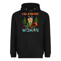 Black I Am A Simple Woman Camping Frappe Heavyweight Hoodie - FaDigitalArtStudio