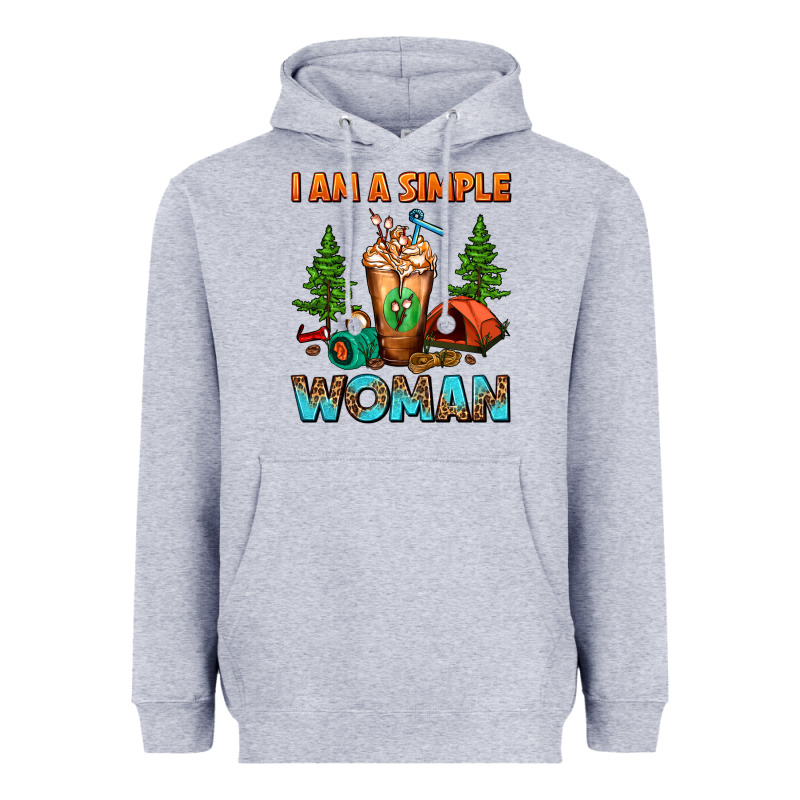 I Am A Simple Woman Camping Frappe Heavyweight Hoodie by FaDigitalArtStudio | Teevron
