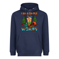 Navy I Am A Simple Woman Camping Frappe Heavyweight Hoodie - FaDigitalArtStudio