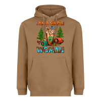 Toasted Coconut I Am A Simple Woman Camping Frappe Heavyweight Hoodie - FaDigitalArtStudio