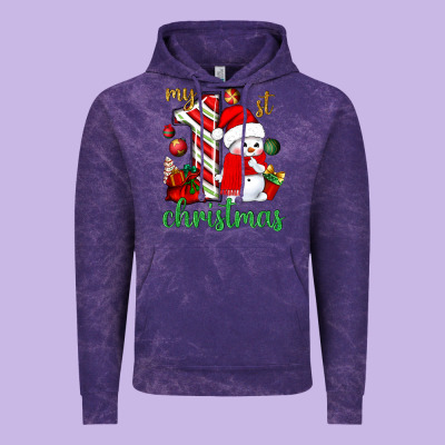 My 1 St Christmas With Cute Snowman Bbs Vintage Hoodie Designed By Bundleandbundleshop