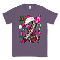 Lavender Pink Christmas Breast Cancer Ribbon Football Classic Tee - BundleAndBundleShop