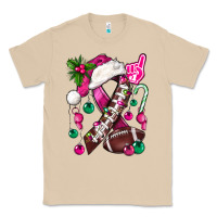 Mushroom Pink Christmas Breast Cancer Ribbon Football Classic Tee - BundleAndBundleShop